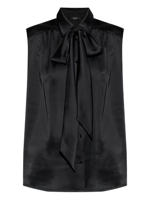 Versace tie-neck sleeveless shirt - Black - zdjęcie produktu nr 1