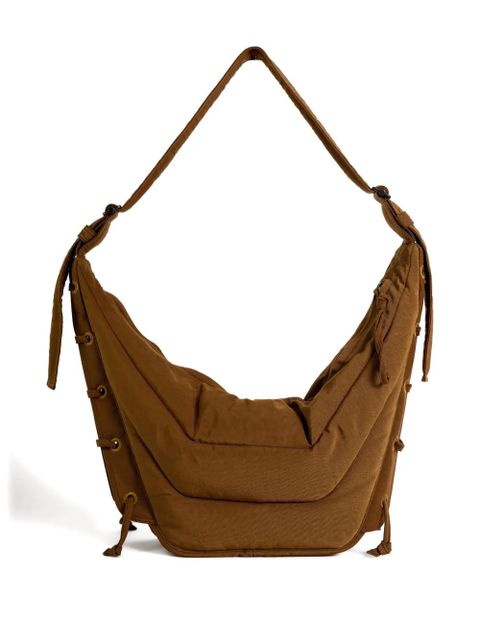 LEMAIRE quilted lace-up shoulder bag - Brown