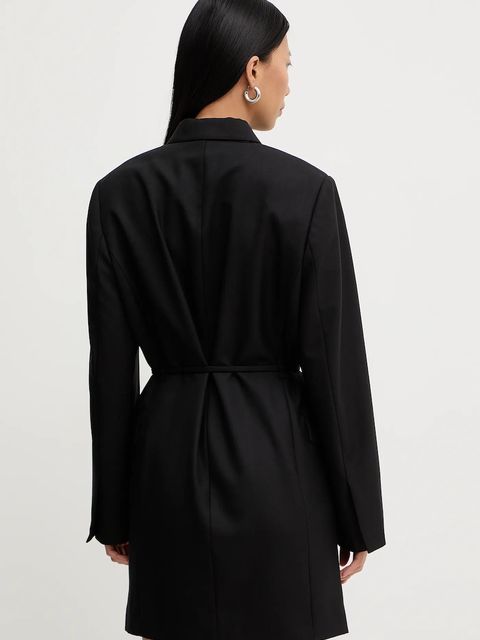 G-Star sukienka z dodatkiem wełny kolor czarny mini prosta D28041-E200