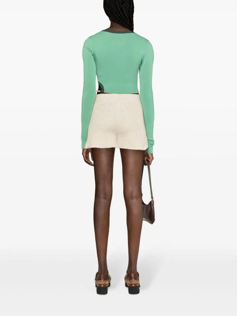 Alanui Finest ribbed-knit shorts - Neutrals