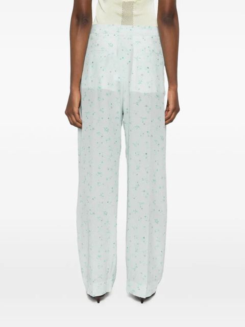 Victoria Beckham floral palazzo pants - Green