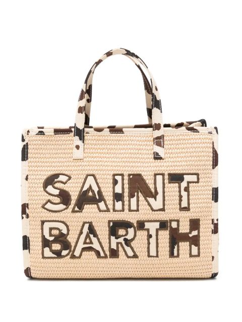 MC2 Saint Barth cow-print logo-patch tote bag - Neutrals - zdjęcie produktu nr 1