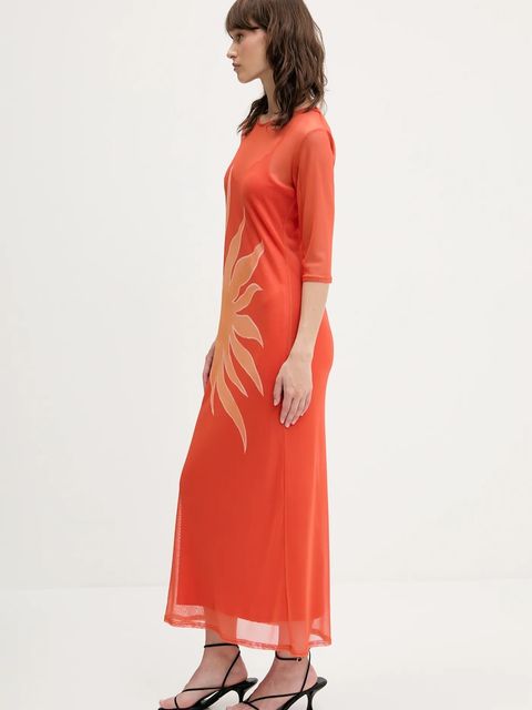 Never Fully Dressed sukienka kolor pomarańczowy maxi prosta NFDDR2111 - zdjęcie produktu nr 2