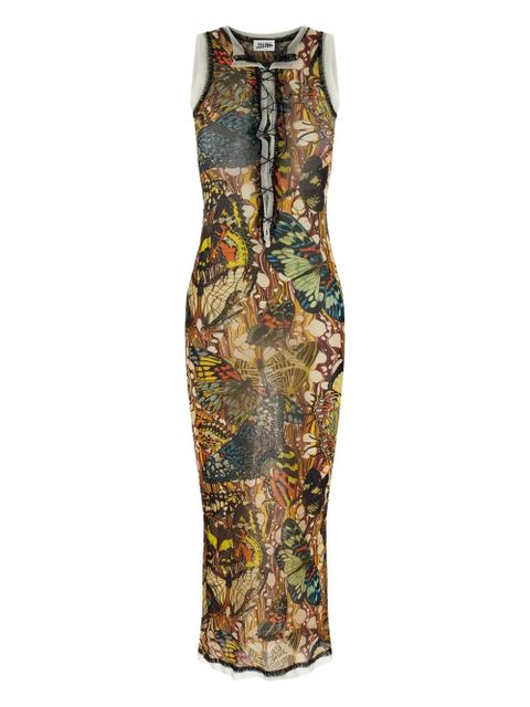 Jean Paul Gaultier butterfly-print midi dress - Yellow - zdjęcie produktu nr 1