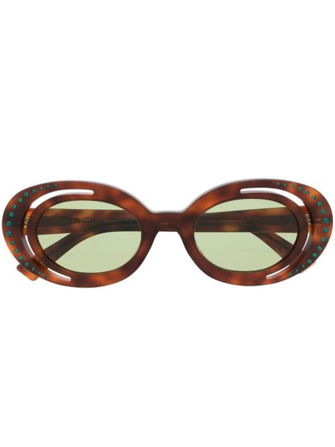 Marni Eyewear Zion tortoiseshell oval-frame sunglasses - Brown - zdjęcie produktu nr 1