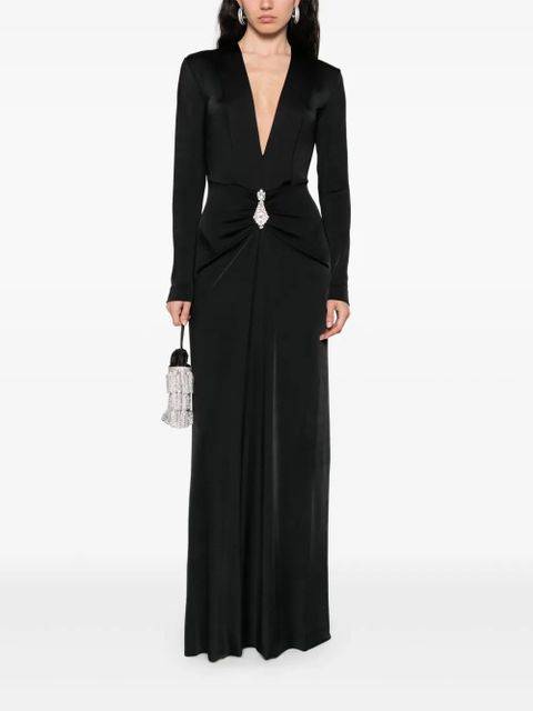 Victoria Beckham long-sleeved maxi dress - Black