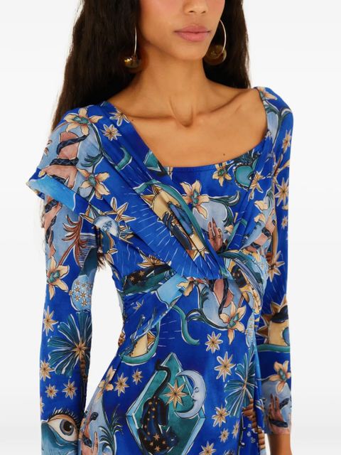 FARM Rio twisted print dress - Blue