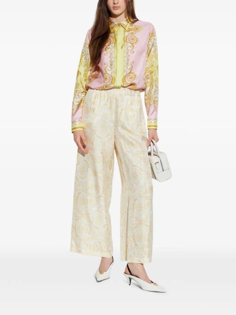 Versace floral-patterned trousers - White