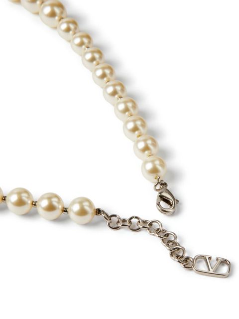 Valentino Garavani VLogo Signature pearl necklace - Neutrals