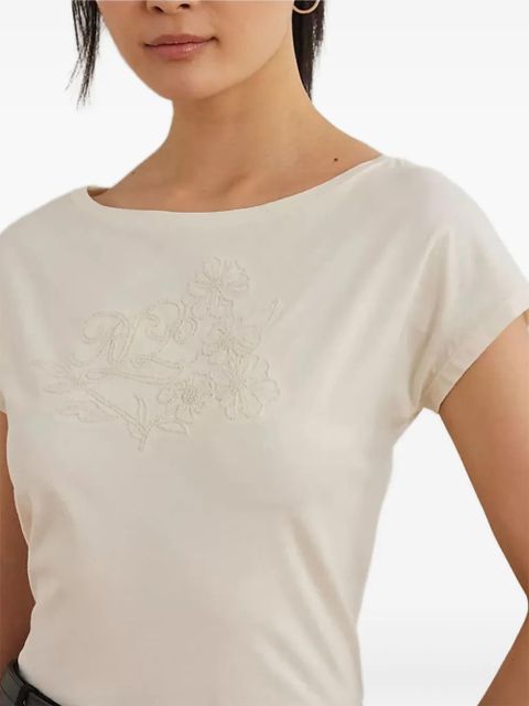 Lauren Ralph Lauren embroidered cotton T-shirt - White