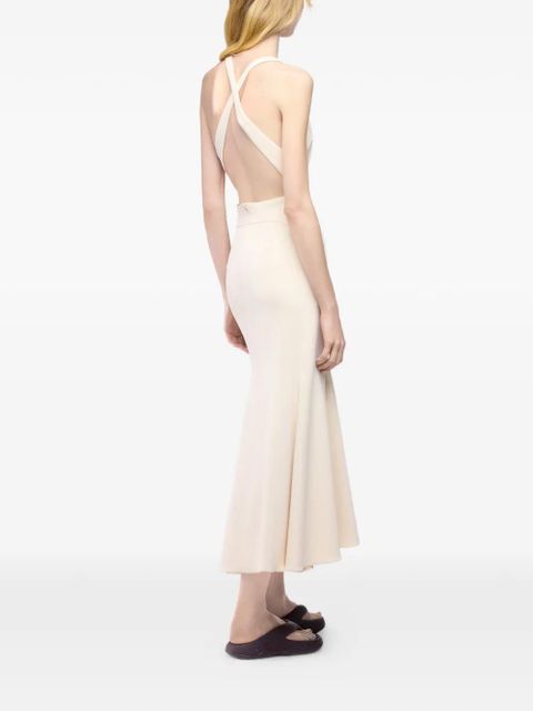 Rabanne crossed straps midi cut-out dress - Neutrals