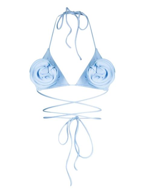 Magda Butrym floral-appliqué bikini top - Blue - zdjęcie produktu nr 1