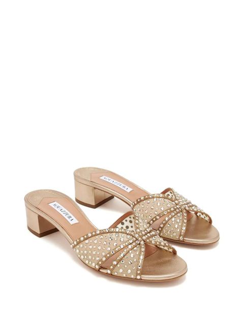 Aquazzura leather mules - Gold - zdjęcie produktu nr 2