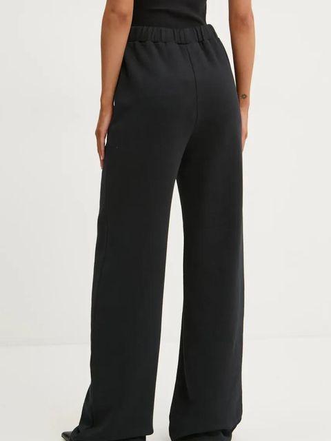 Rotate spodnie dresowe bawełniane kolor czarny gładkie 113450100