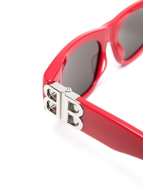 Balenciaga Eyewear logo-plaque arm sunglasses - Red