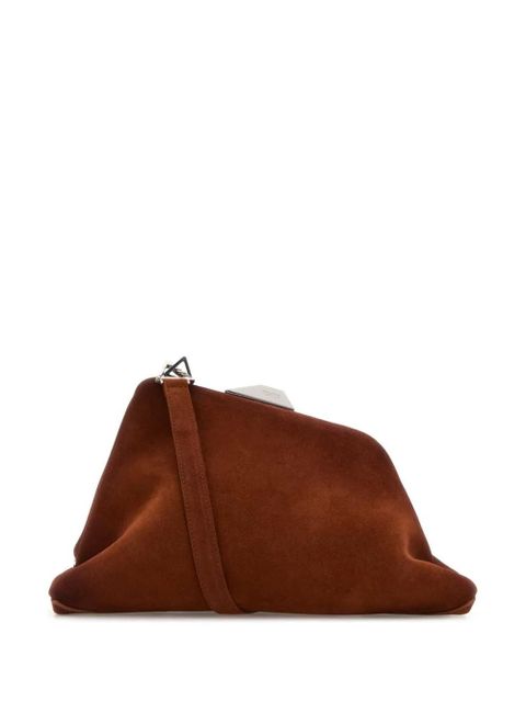 The Attico Day Off suede clutch bag - Brown - zdjęcie produktu nr 1