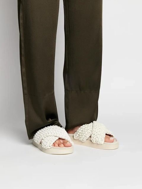 Inuikii klapki Woven damskie kolor biały na platformie 70104-105