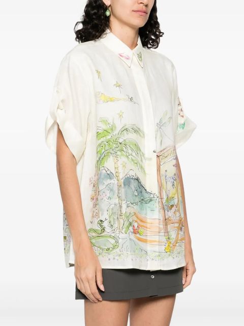 ALEMAIS graphic-print shirt - Neutrals