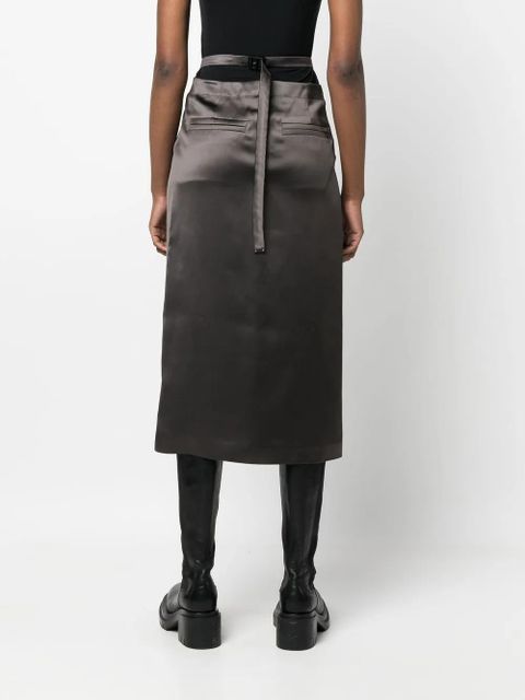 Off-White high-waisted wrap midi skirt - Black