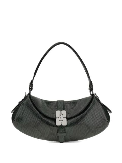 GANNI B-Kat snake-effect buckle shoulder bag - Green - zdjęcie produktu nr 1