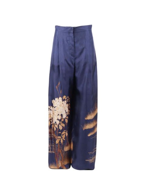 Max Mara floral-print trousers - Blue - zdjęcie produktu nr 1