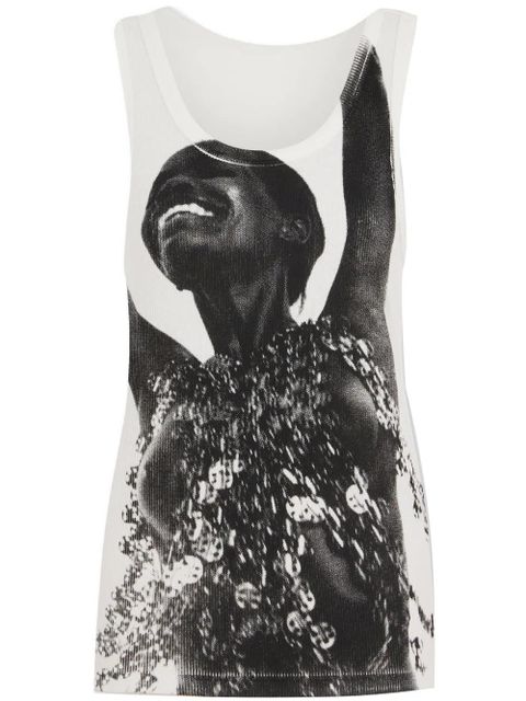 Rabanne x Jean Clemmer photograph-print tank top - White - zdjęcie produktu nr 1
