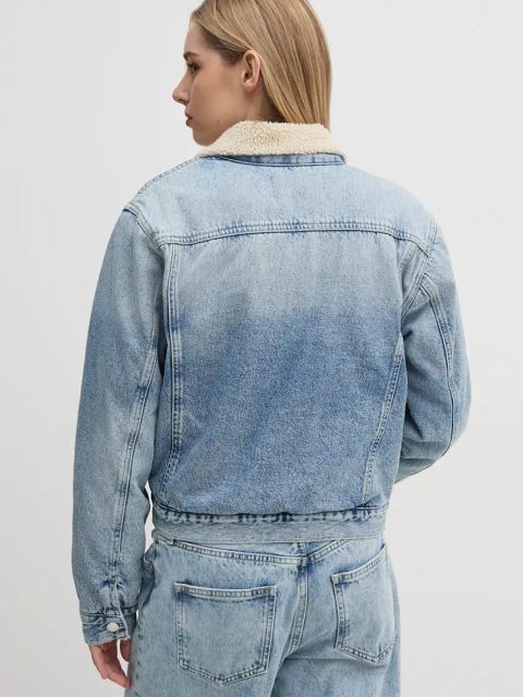 Calvin Klein Jeans kurtka damska kolor niebieski zimowa J20J224096