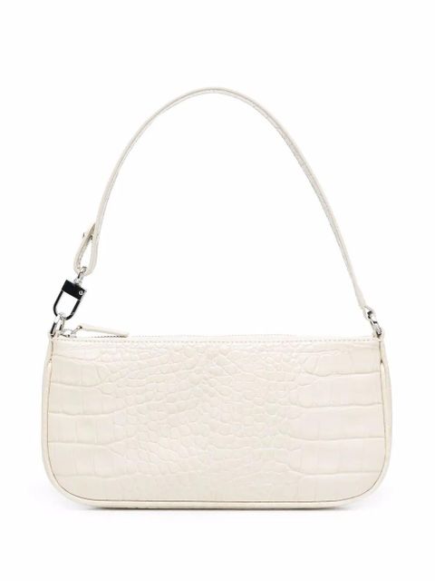 BY FAR Rachel crocodille-effect shoulder bag - Neutrals - zdjęcie produktu nr 1
