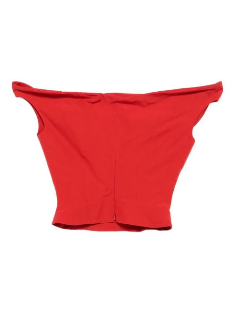 Magda Butrym cowl-neck cropped top - Red
