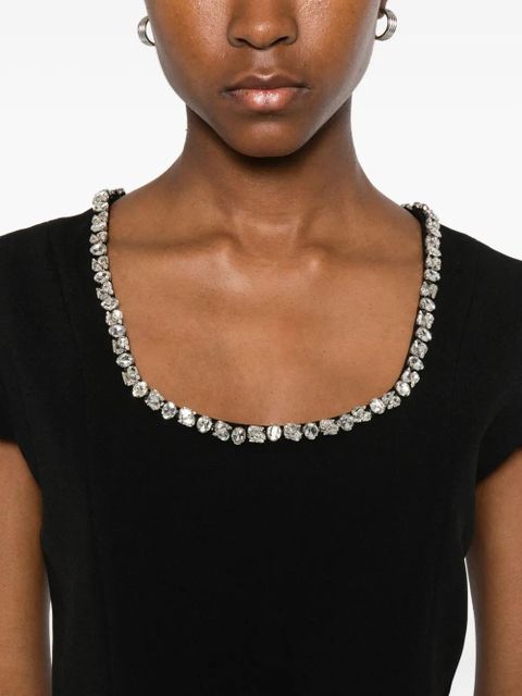 SANDRO crystal-embellished mini dress - Black