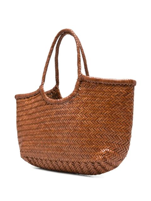 DRAGON DIFFUSION woven basket handle backpack - Brown