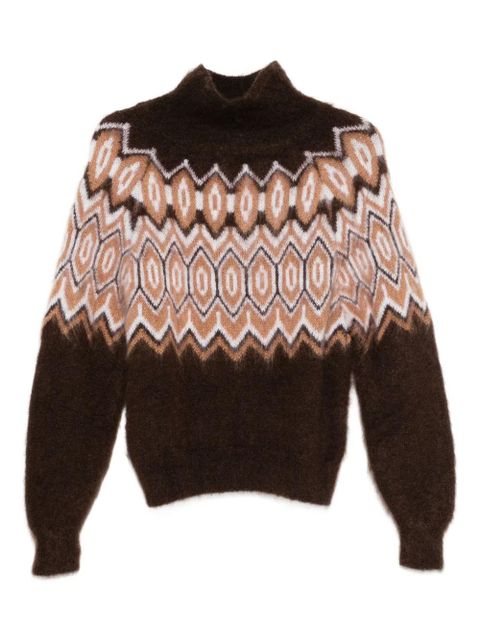 Maje geometric-pattern sweater - Brown - zdjęcie produktu nr 1