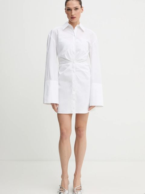 Rotate sukienka bawełniana kolor biały mini dopasowana 115162400 - zdjęcie produktu nr 2