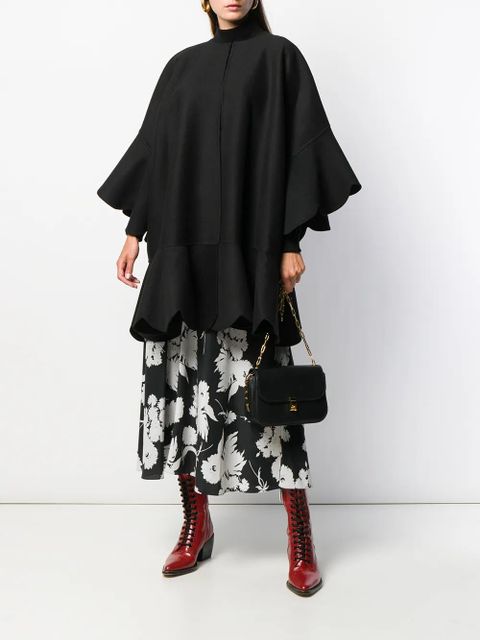 Valentino Garavani scalloped edge cape - Black