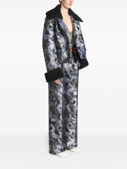 DRIES VAN NOTEN floral-jacquard jacket - Grey