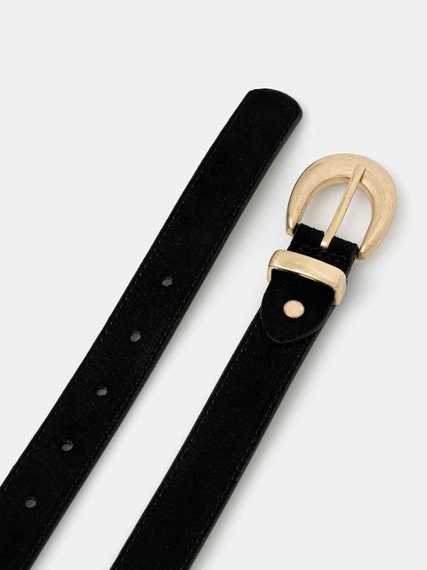 Answear.LAB pasek zamszowy damski kolor czarny