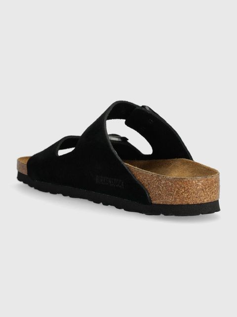 Birkenstock klapki zamszowe Arizona damskie kolor czarny 1027164 - zdjęcie produktu nr 2