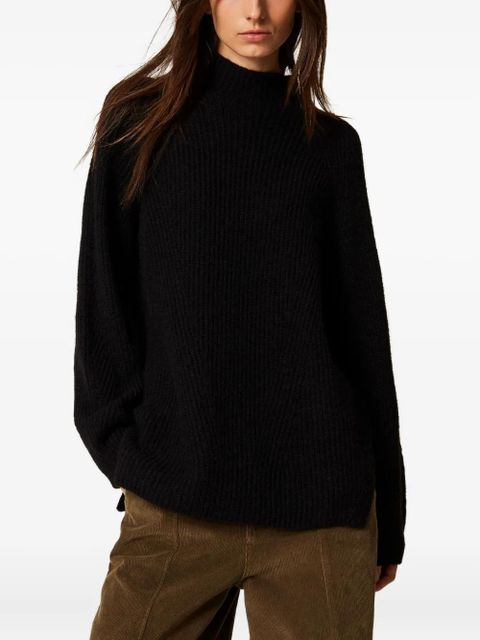 TWINSET turtleneck ribbed sweater - Black - zdjęcie produktu nr 2
