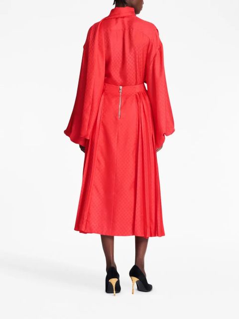 Balmain Mini Monogram pleated midi skirt - Pink