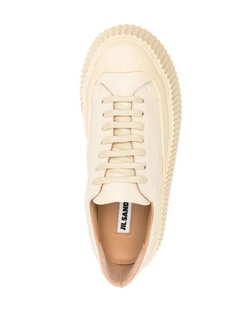 Jil Sander panelled low-top leather sneakers - Neutrals