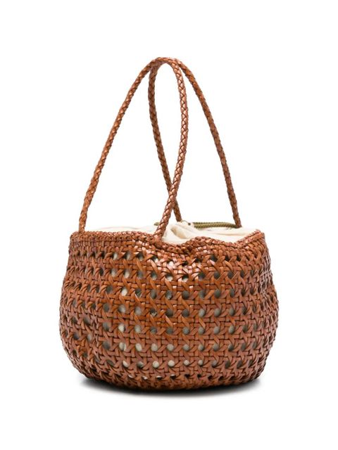 DRAGON DIFFUSION small Juventus braided bucket bag - Brown