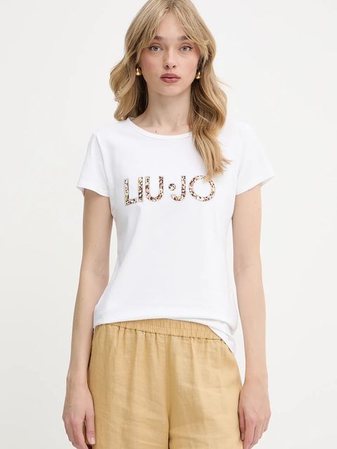 Liu Jo t-shirt damski kolor biały VA5154.JS003 - zdjęcie produktu nr 1