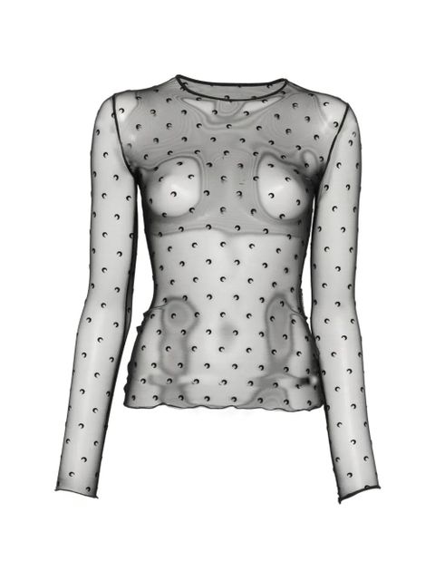 Marine Serre moon-print T-shirt - Black - zdjęcie produktu nr 1