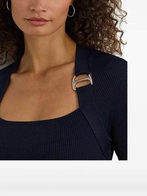 Lauren Ralph Lauren buckle-trim top - Blue