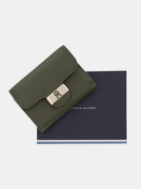 Tommy Hilfiger portfel damski kolor zielony AW0AW18034