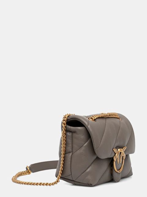 Pinko torebka skórzana kolor szary 100039 A0F2 - zdjęcie produktu nr 2