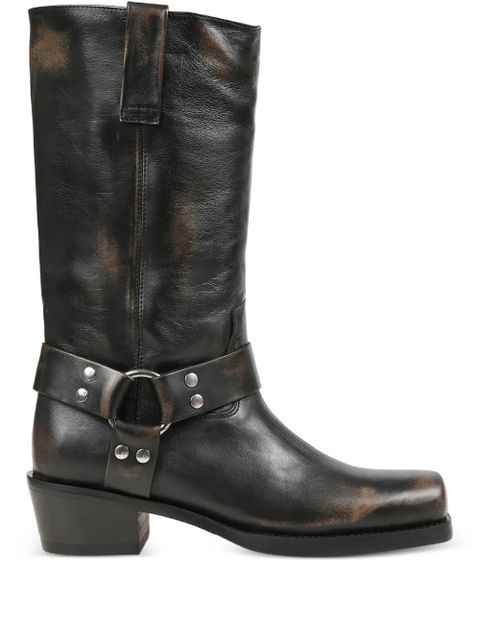 Paris Texas aged-effect buckle boots - Black - zdjęcie produktu nr 1