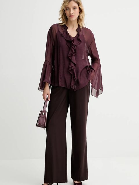 Answear.LAB bluzka damska kolor bordowy gładka - zdjęcie produktu nr 2