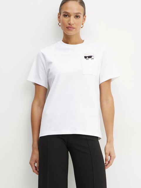 Karl Lagerfeld t-shirt bawełniany IKON damski kolor biały A1W17100 - zdjęcie produktu nr 1