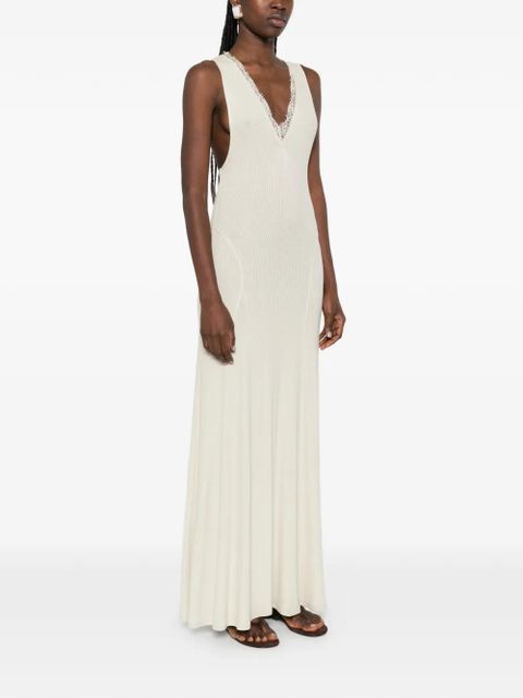 Nanushka lace detail tank maxi dress - Neutrals